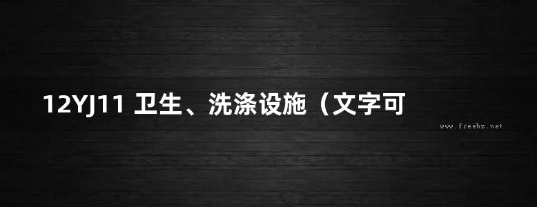 12YJ11 卫生、洗涤设施（文字可搜索复制）